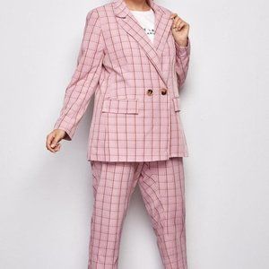 Pink Plaid  Pantsuite from Shein 3x (18)